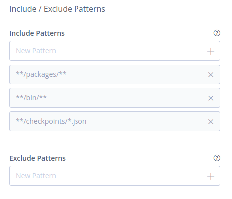 Screenshot in Artifactory showing the Patterns settings for the second Remote Repository